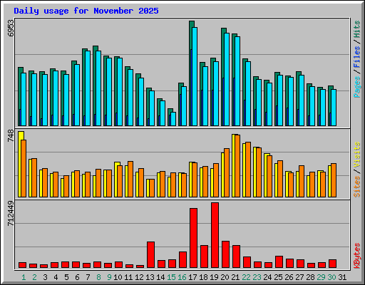 Daily usage for November 2025