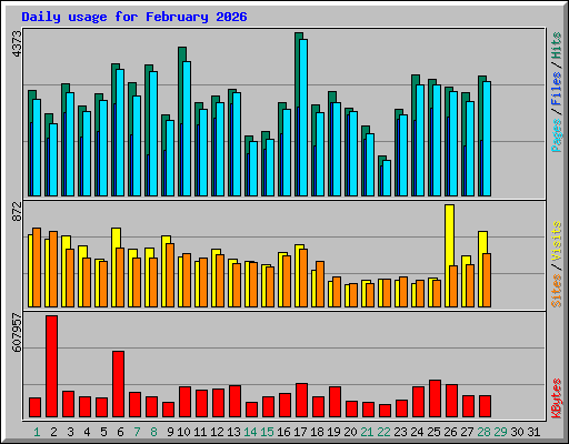 Daily usage for February 2026