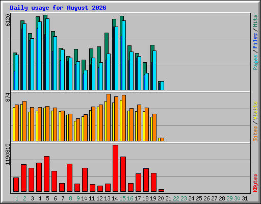 Daily usage for August 2026