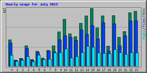 Hourly usage for July 2012