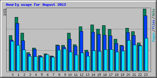 Hourly usage for August 2012