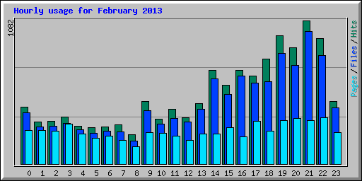 Hourly usage for February 2013