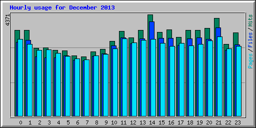 Hourly usage for December 2013