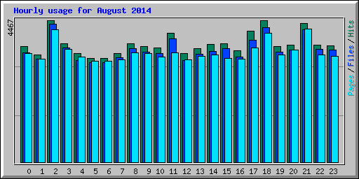Hourly usage for August 2014
