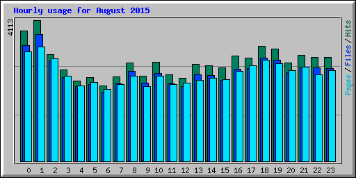 Hourly usage for August 2015