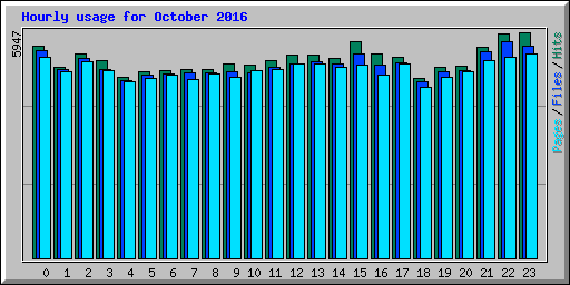 Hourly usage for October 2016
