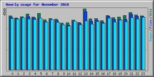 Hourly usage for November 2016